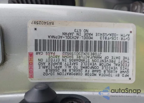 2003 Toyota Camry Le from USA, damaged, VIN JTDBE32K230159522